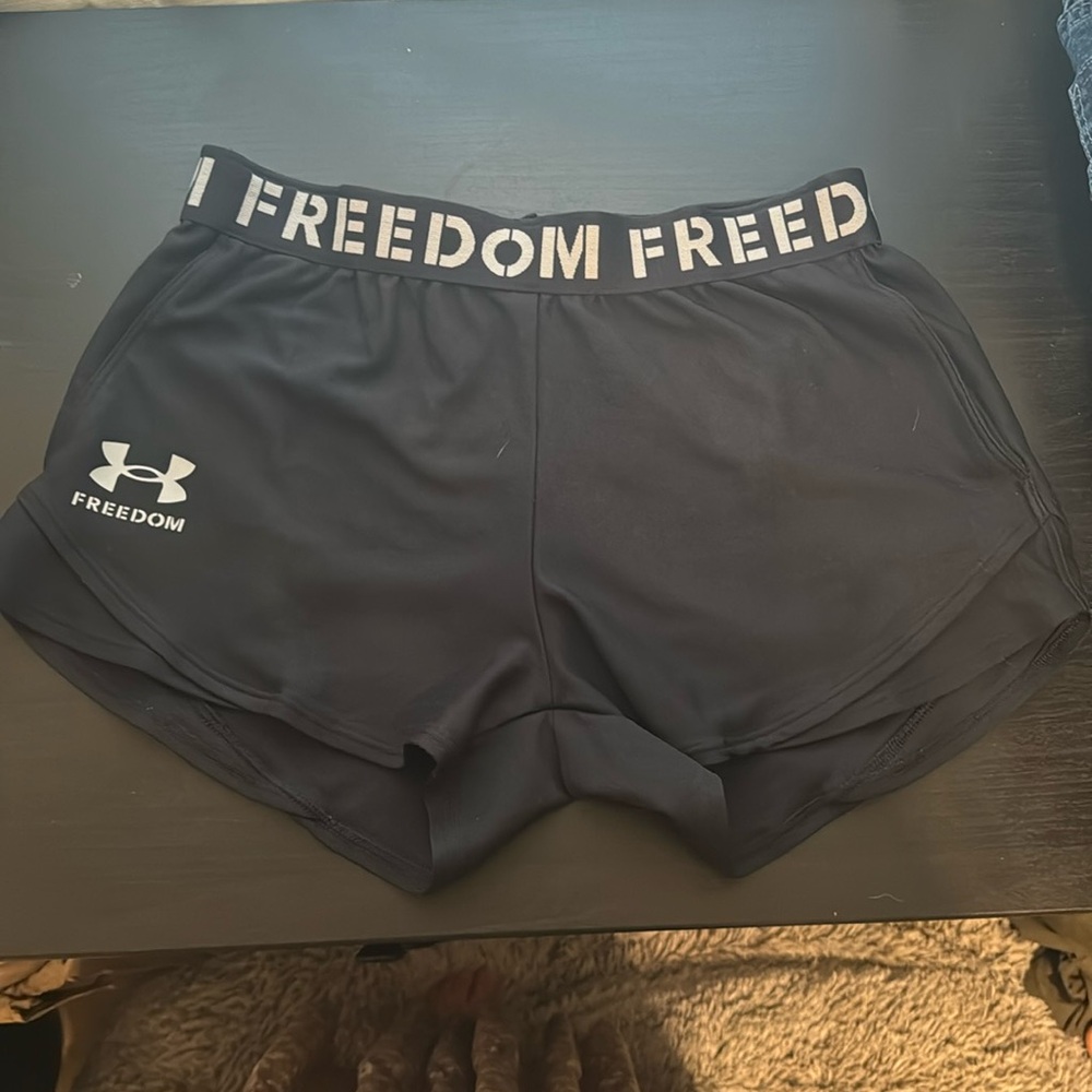 Small black FREEDOM womens under armour shorts
